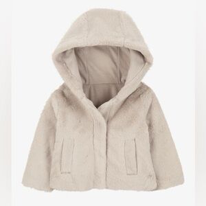 Carters faux fur baby infant girl ivory winter coat